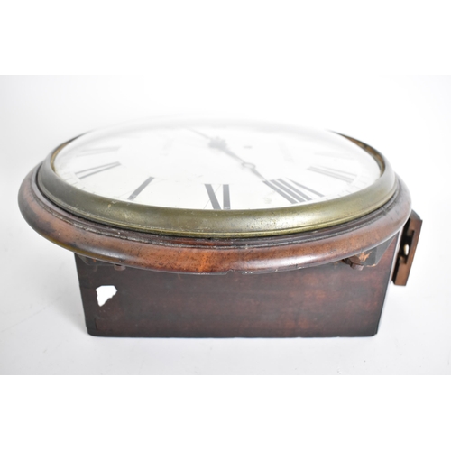 13 - A Victorian mahogany dial clock, the 12 inch convex dial having Roman numerals, Breguet style hands ... 