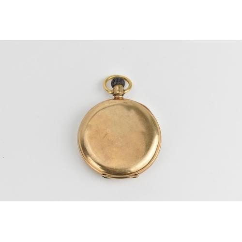 28 - An early 20th century gents Zenith 9ct gold open face pocket watch with white dial having Roman nume... 