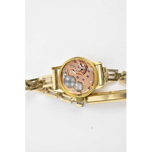 43 - A 1965 Omega ladies gold plated wristwatch having a silvered dial with Arabic numerals, 17 jewels 62... 