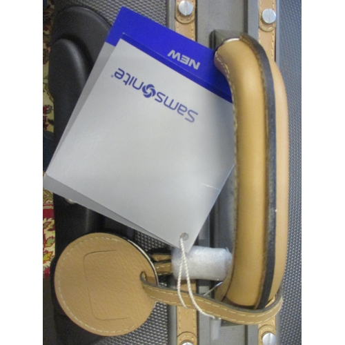 23 - A set of three Samsonite graduating suitcases, titanium colourway, Hommage design, new with original... 