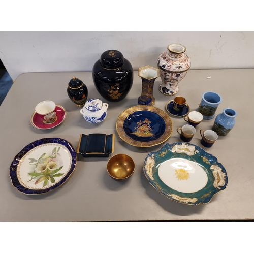 47 - Mixed 19th century and 20th century porcelain to include Carlton Ware, Wilton Ware, Wedgwood, Pratt ... 