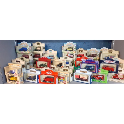 41 - A collection of boxed die cast vehicles, mainly vintage vans to include Lledo Darling Buds of May an... 