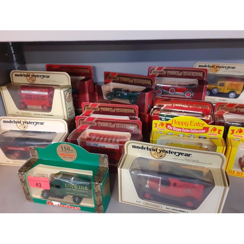 43 - Matchbox models of Yesteryear die cast collectors vehicles, boxed, of cars, buses and vans and other... 