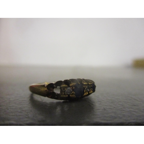 13 - Two 18ct gold rings, each with a stone missing 5.85g 
Location: Cab