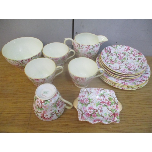 24 - A Shelley Maytime pattern on four place setting tea set and an ash tray
Location: 11.3