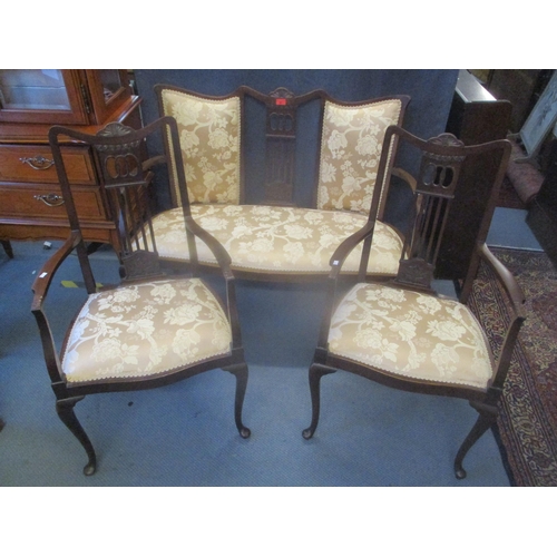 27 - An early 20th century mahogany salon suite consisting of a two-seater chair and two armchairs
Locati... 
