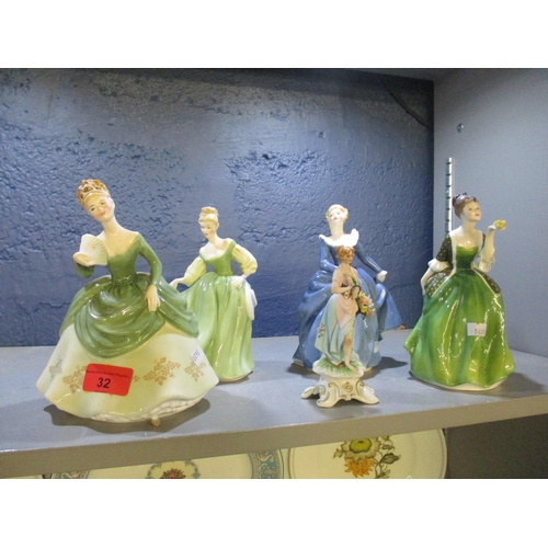 32 - Five figurines to include four Royal Doulton
Location: 5.1