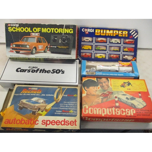 41 - Boxed toy vehicles to include Corgi cars of the 50s, Corgi School of Motoring, Corgi Rockets, Corgi ... 