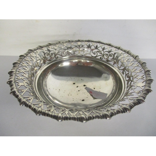 5 - An early 20th century silver bon bon dish having a gadrooned edge and pierced rim, hallmarked Sheffi... 