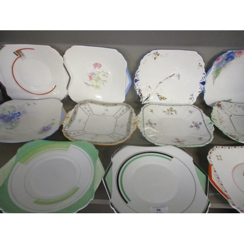 56 - A collection of thirteen Shelley porcelain bread plates, various patterns in the Queen Anne and Rege... 