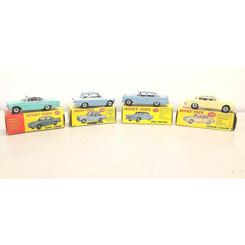 13 - A group of four boxed Dinky toys to include the Dinky 143 Ford Capri, Dinky 189 Triumph Herald, Dink... 