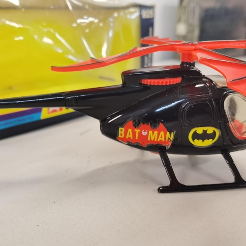 18 - A boxed Corgi 925 Batman Batcopter
Condition: the box is damaged to areas with wear, tears and denti... 