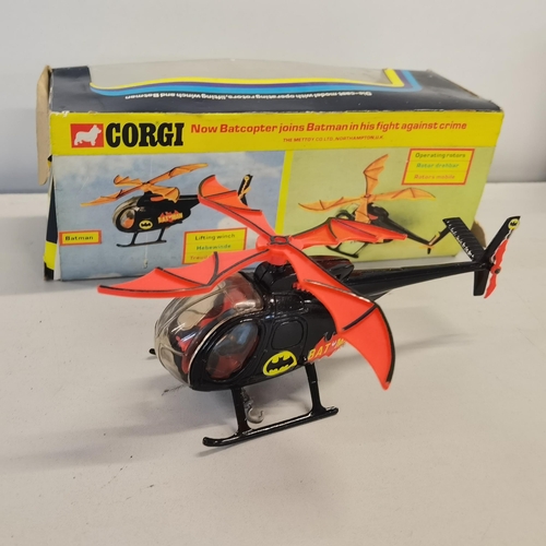 18 - A boxed Corgi 925 Batman Batcopter
Condition: the box is damaged to areas with wear, tears and denti... 