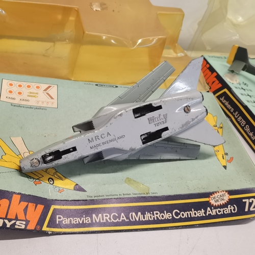 8 - Dinky Toys: Three Dinky Aircraft to include Dinky No.729 Panavia MRCA (Multi-Role Combat Aircraft), ... 