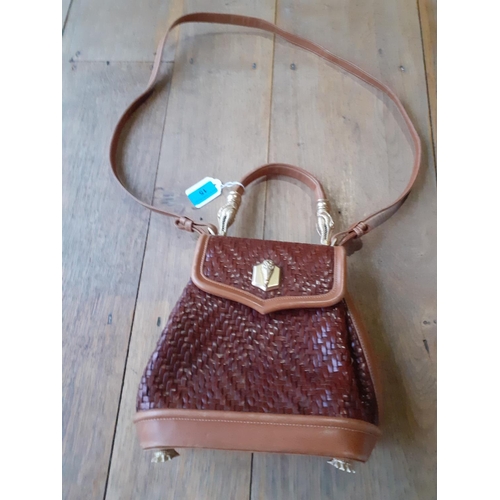 6 - Barry Kieselstein-Cord (BKC) vintage iconic Trophy brown woven leather handbag with additional remov... 