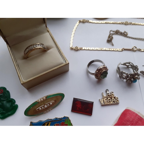 22 - Costume jewellery and collectables to include Monet pearls in original box, cross pendants, a rosary... 