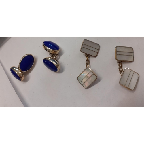 55 - Gents cufflinks to include silver and enamelled examples
Location: Cab