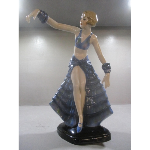 A Fasold & Stauch Bock, Wallendorf Art Deco figurine of a young woman in a dress in typical pose, model number 15017, printed mark to base, 26"h Location: 2.1