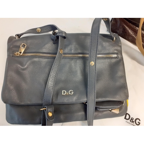 50 - Dolce & Gabbana- A grey and yellow leather foldover shoulder bag together with a Marni brown leather... 