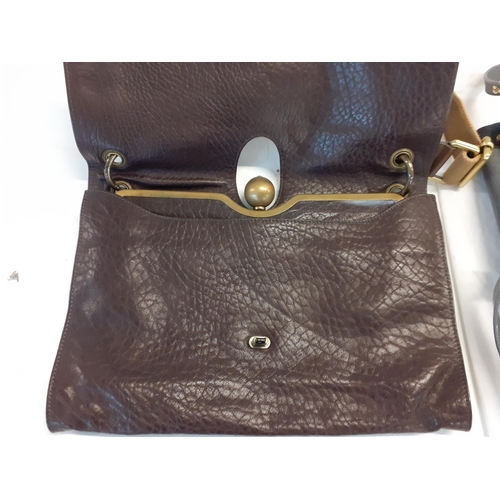50 - Dolce & Gabbana- A grey and yellow leather foldover shoulder bag together with a Marni brown leather... 