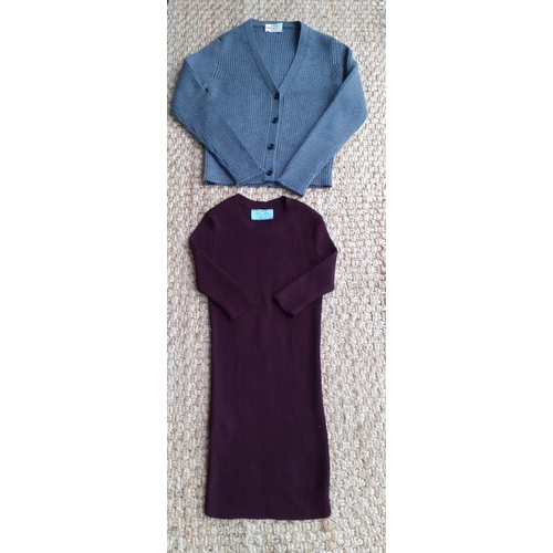 18 - Prada-2 items of knitwear comprising a ladies grey cardigan, 30