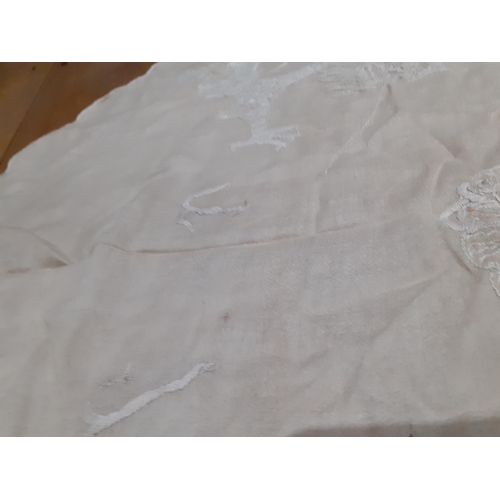 26 - A 19th Century cloth panel having elaborate gold metallic thread embroidery with 9 multi guard borde... 