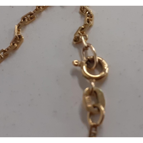 57 - A 9ct gold fine chain bracelet 1.7g
Location: CAB