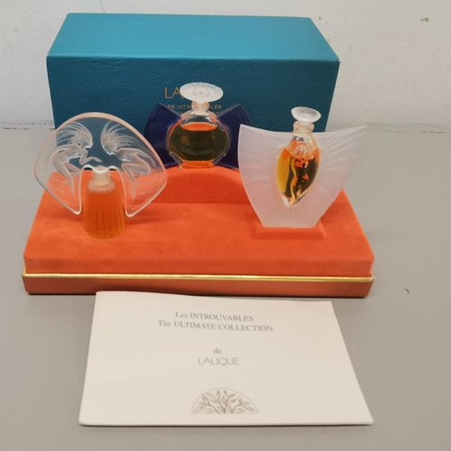A Lalique boxed The Ultimate Collection set of three perfume scent bottles, 
Location 4.2