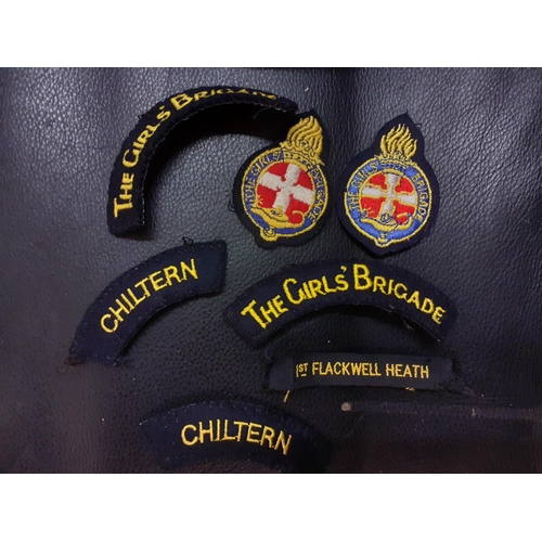 22 - Mid 20th Century Girl's Brigade, 1st Flackwell Heath group, accessories to include a black felt bowl... 