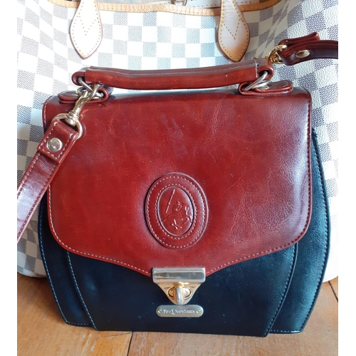 42 - A vintage Polo Ralph Lauren two tone leather bag together with a large modern fashion bag in the bei... 