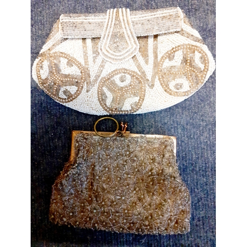 38 - Early to mid 20th Century handbags and evening bags to include a brown crocodile handbag, French and... 