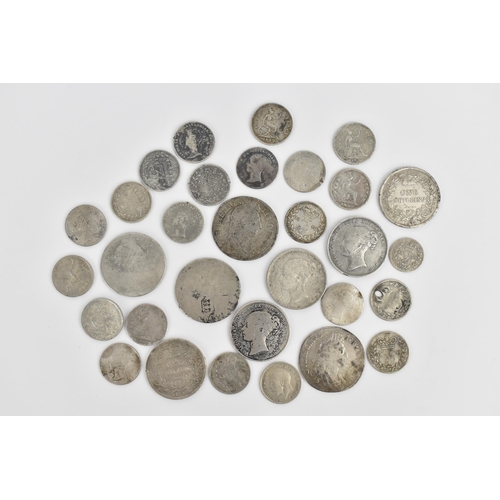 60 - Mixed silver coinage of William III and Victorian to include four shillings of William III (1694-170... 