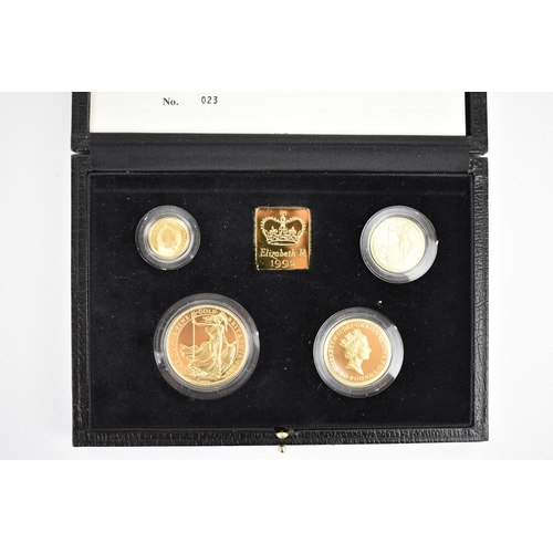 9 - Elizabeth II (1952-) Britannia 1992 proof set of four gold proof coins, comprising £100 (1oz), £50 (... 