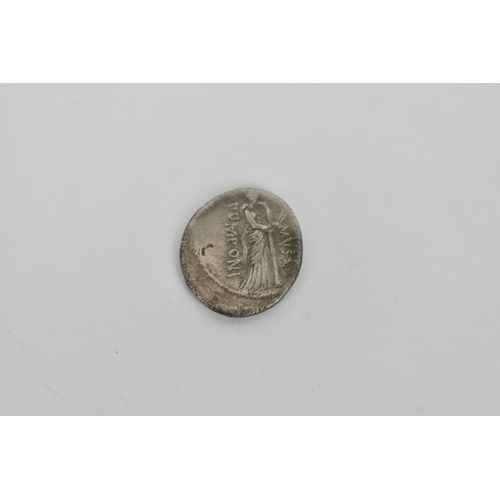 12 - Roman Republic (509BCE-27BCE) - a silver Denarius circa 66 BCE, obverse depicting a laureate head of... 