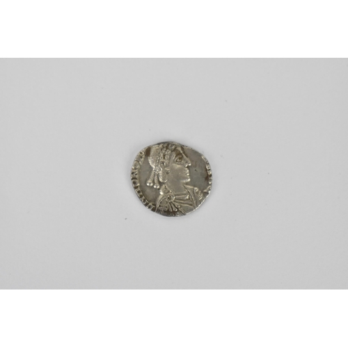 21 - Roman Empire - Jovinus (A.D 411-413) 'Victories of The Empire' silver siliqua, draped cuirassed bust... 
