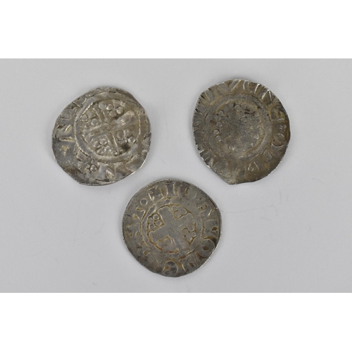 24 - John 'Lackland' (1199-1216) a group of three short cross silver hammered pennies
