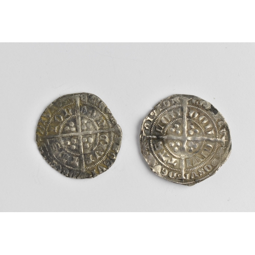 29 - Richard II (1377-1399) long cross silver penny, London mint, crowned facing front, together with an ... 