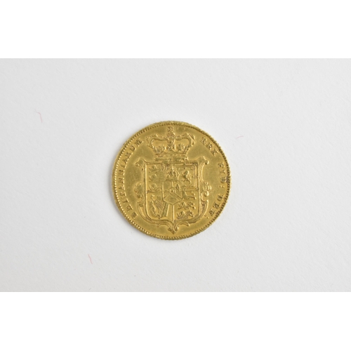 53 - George IV (1820-1830) shield back half sovereign, bare head, date below, 1828, ℞, crowned garnished ... 