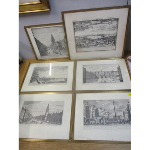 36 - A group of ten framed and glazed scenes of London prints, one after Canaletto in the collection of M... 