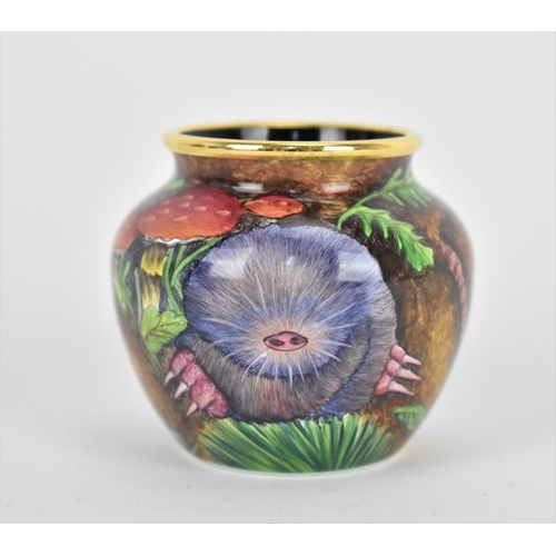17 - A Moorcroft Enamels Ltd limited edition miniature baluster vase, painted by Faye Williams, 'Mole', i... 