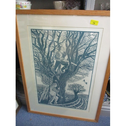 14 - James Dodds - Pollarding an Oak, limited edition print 16/50 and Julie Brewer - a fairground scene p... 