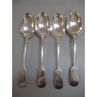 Four early 20th century silver tablespoons, hallmarked Sheffield 1903, 299.2g
Location: CAB4