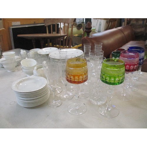 28 - A mixed lot to include hock glasses, Stuart tumblers, Rosenthal china and other items
Location: 7.3