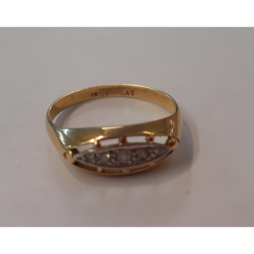 3 - An 18ct gold an platinum diamond ring, total weight 2.6g, UK ring size N
Location: Cab2
