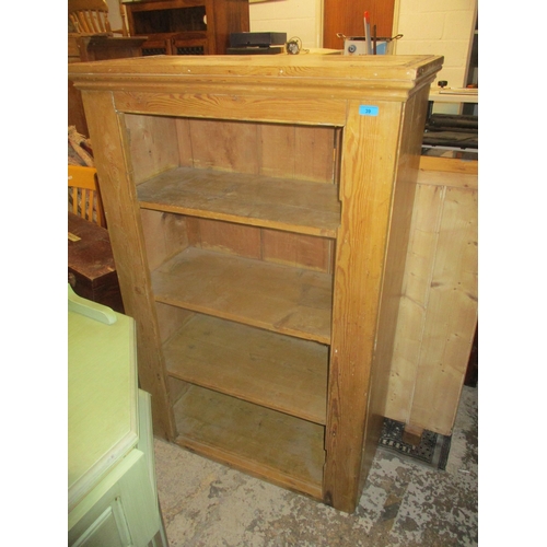 39 - A Victorian pine cabinet with internal shelves 139cm x 90.5cm x 43cm A/F (doors missing) Location: G
