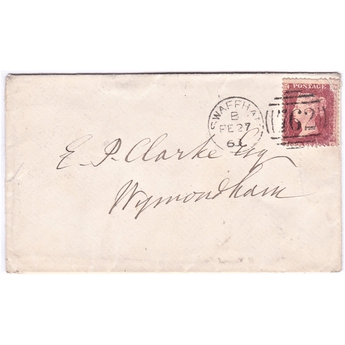 Great Britain 1863 Local Area Envelope Posted To Wymondham Cancelled 27 