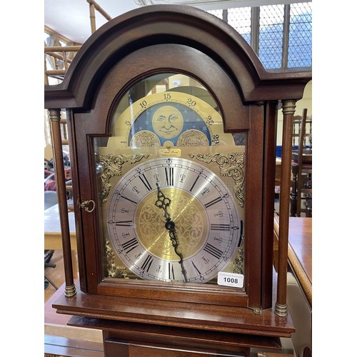 A modern longcase clock, in mahogany case Barnebys