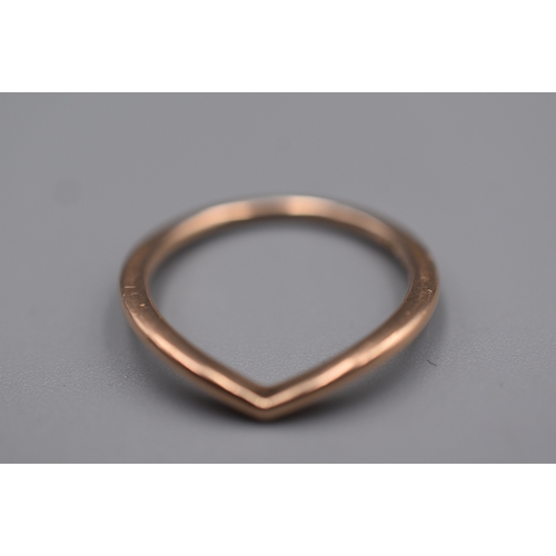 Pandora P11 ALE MET 52 Rose Gold Plated Wish Bone Ring (Size M