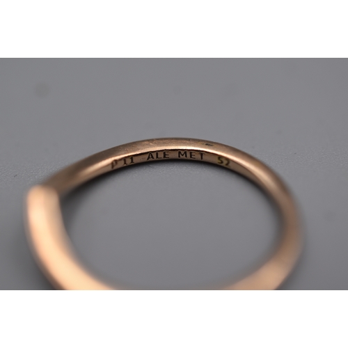 Pandora P11 ALE MET 52 Rose Gold Plated Wish Bone Ring (Size M