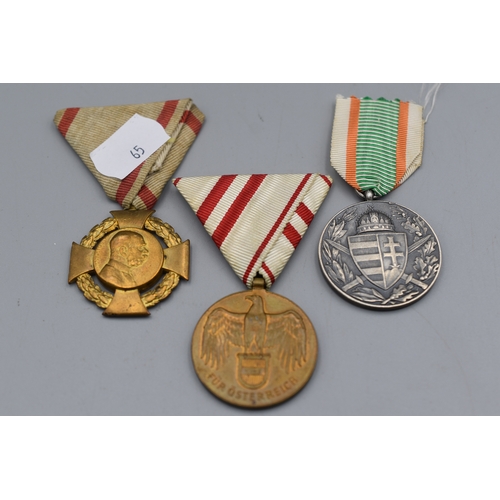 Austro Hungarian Empire Medals X 3 Including Hungarian War Medal   1100003572 PREVIEW.JPG